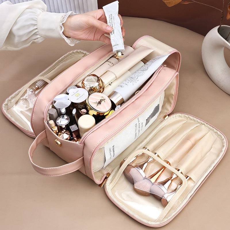 Triple Compartment Makeup Bag