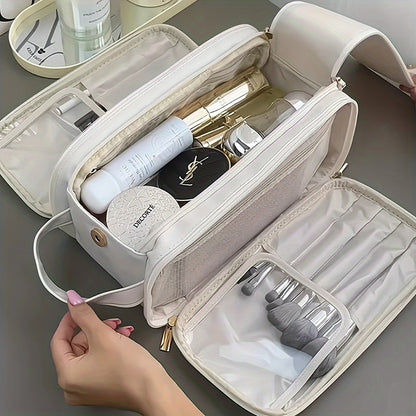 Triple Compartment Makeup Bag