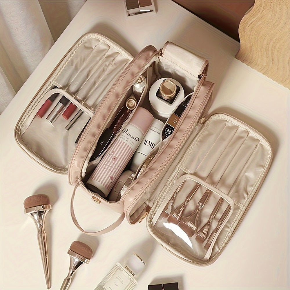 Triple Compartment Makeup Bag